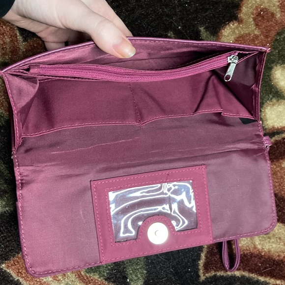 Kenneth Cole reaction purple leather wristlet clutch wallet matching coin purse - Picture 9 of 12